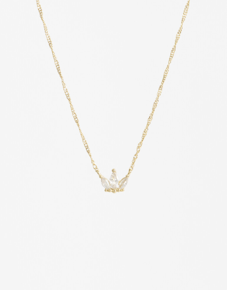 Cadena Corta con Dije Cubic zirconia Collar Con Dije Cubic Dorado - Dorado