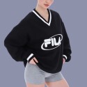 BUZO MUJER FIT V-NECK PULLOVER FILA NEGRO