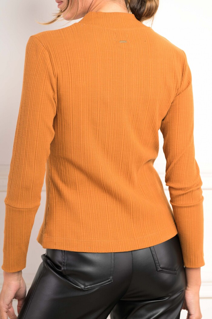 Polera Algodón Texturado Caramelo