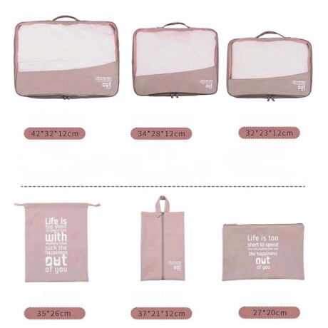 Set Valija Rígida Grande + 6 Organizadores Equipaje + Bolso Bordó