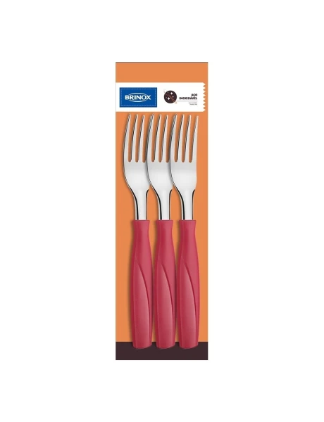 SET 3 TENEDORES MESA 19CM ITAPARICA ROJO BRINOX SET 3 TENEDORES MESA 19CM ITAPARICA ROJO BRINOX