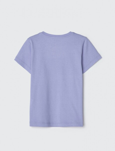 CAMISETA DE NIÑA MANGA CORTA ESTAMPADA VIOLETA