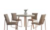 Juego de comedor - 4 sillas Soft Stellar Redonda - Marrón Juego de comedor - 4 sillas Soft Stellar Redonda - Marrón