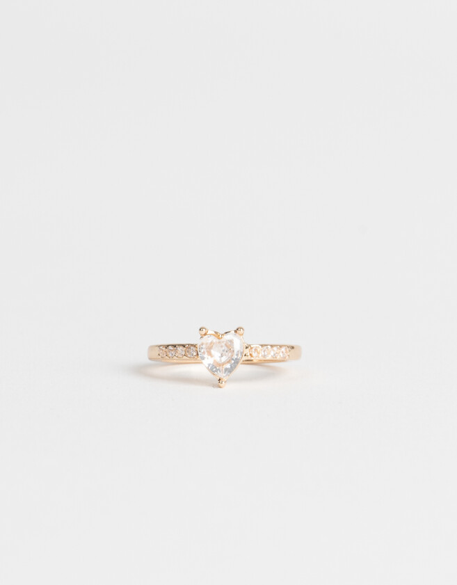 Anillos Chicos Anillo Mediano Y Grande Con Corazon - Dorado