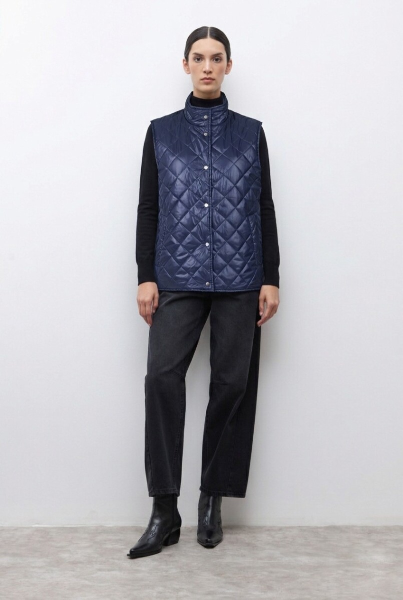 Chaleco capitoneado reversible - azul marino 