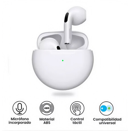 AURICULARES INALAMBRICOS BLUETOOTH IN EAR PRO6 BLANCOS AURICULARES INALAMBRICOS BLUETOOTH IN EAR PRO6 BLANCOS