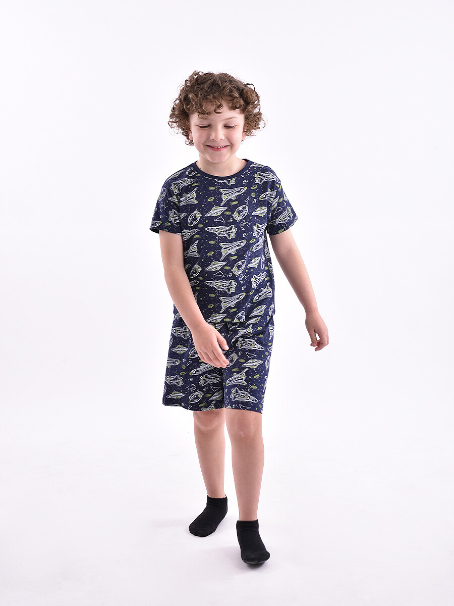PIJAMA PETER REMERA + SHORT - ESTAMPADO 1 