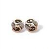 Caravanas Aro triple Zirconia-Plata y oro amarillo y rojo-Zirconia blanca-CA5111 conpiedra