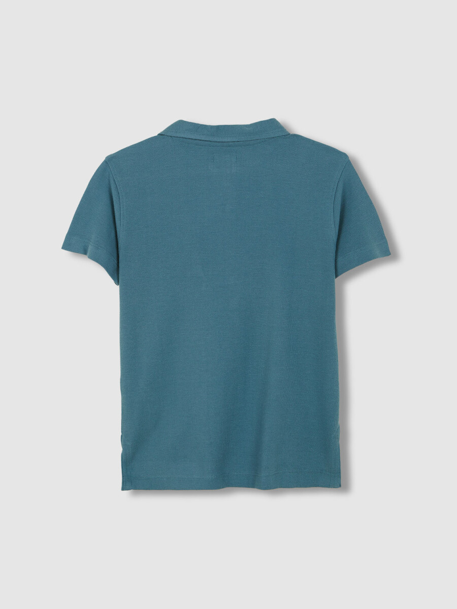 Polo Detalles Contraste Azul Claro
