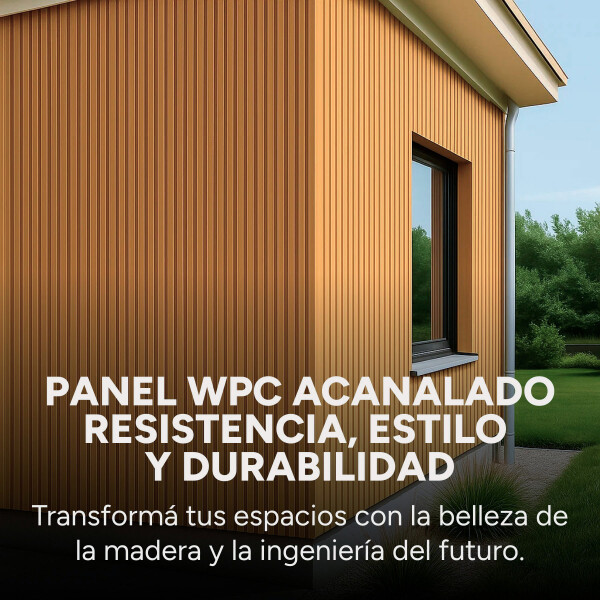 Revestimiento Wpc Simil Madera Wall Panel Lambrin 2.90x16.7 Marrón Madera 3