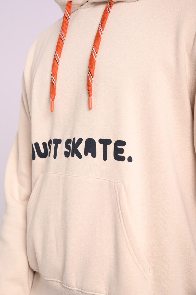 Canguro felpa oversize estampado Beige