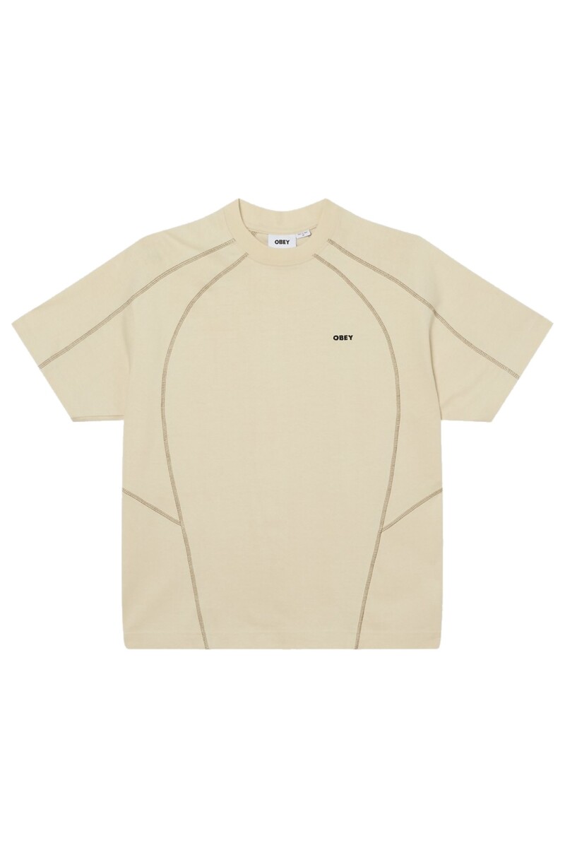 OBEY CONTRAST STITCH TEE Beige