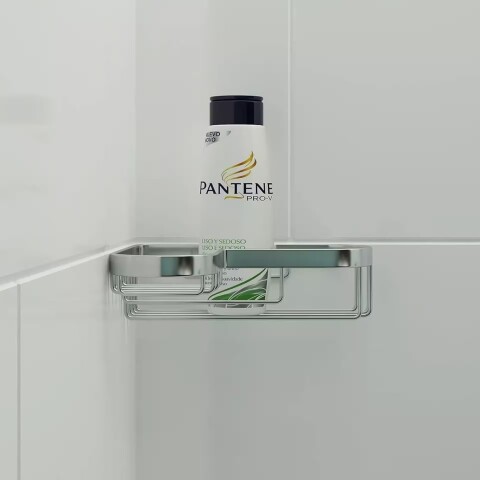 Organizador de baño Esquinero en L Bronce Cromado Brillante Organizador De Baño Esquinero En L Bronce Cromado Brillante