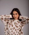 Buzo Print blanco con beige