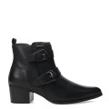 Botas de Mujer Bottero caña baja con hebillas de cuero Negro