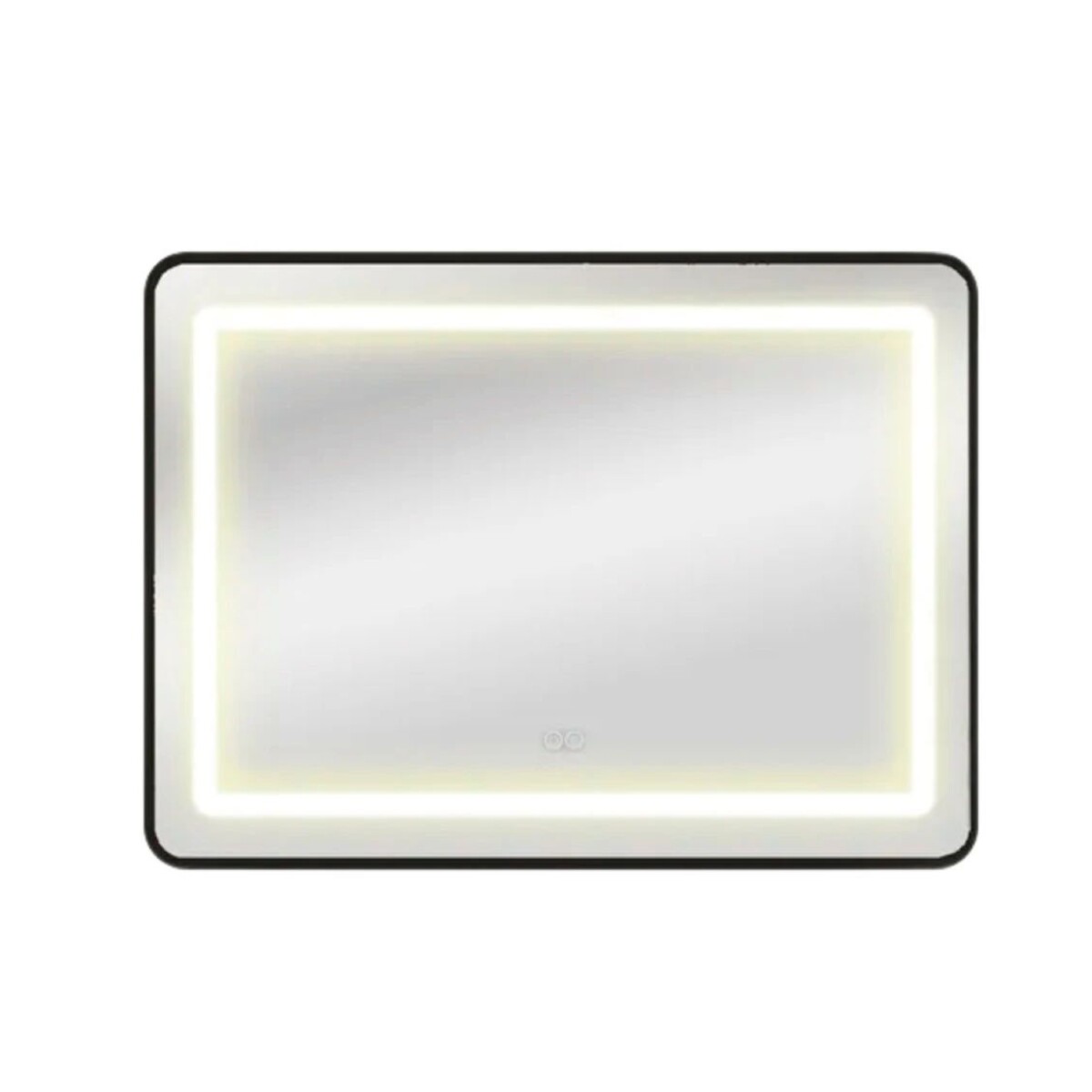 Espejo Horizontal Lumax c/marco desempañador y luz 90x70cm - Negro 