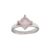 Anillo Rombo-Plata rodinada-Piedra Cuarzo rosa-AN2015 conpiedra