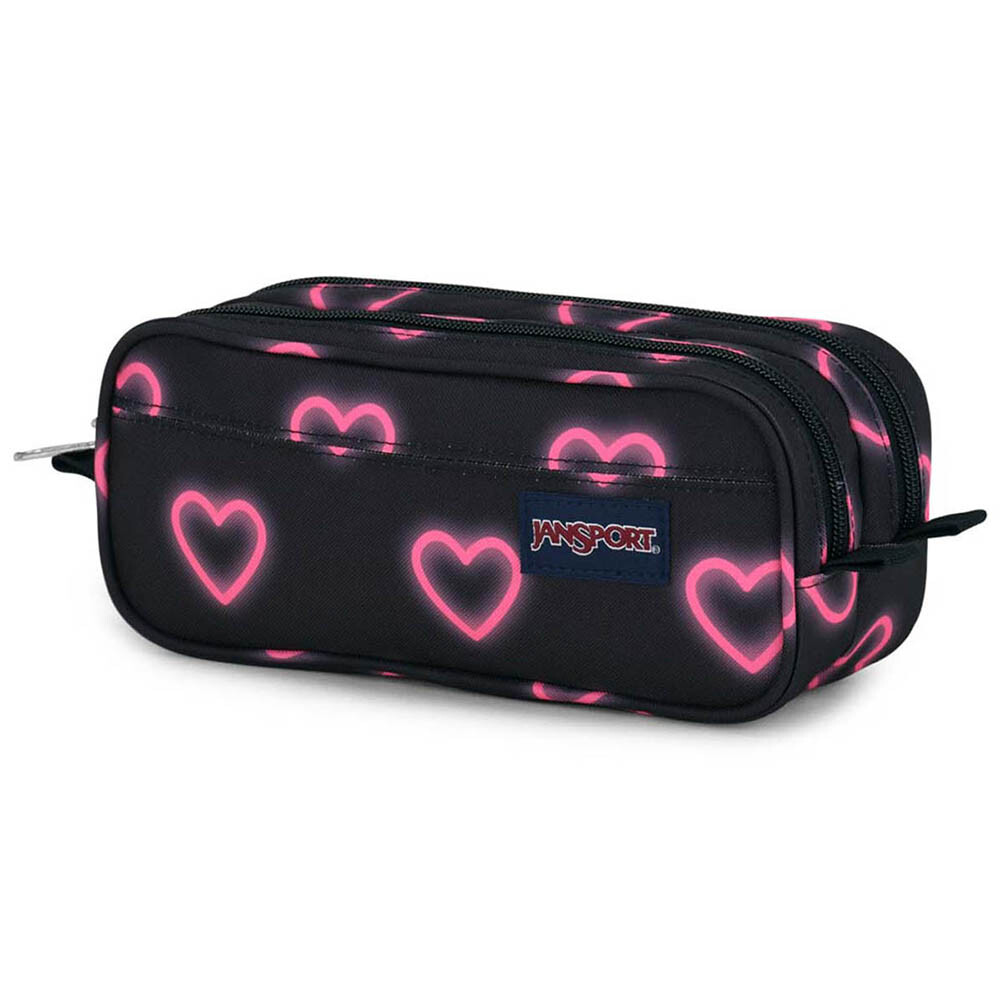 Large Accessory Pouch Happy Hearts Black