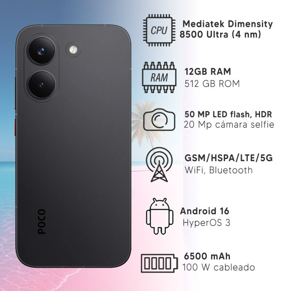 Xiaomi Poco X8 Pro 12/512gb 5g + Regalo NEGRO