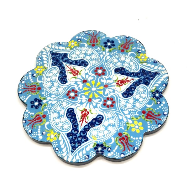 Posafuentes de cerámica Celeste