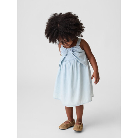 SL DNM BOW DRESS MEDIUM WASH