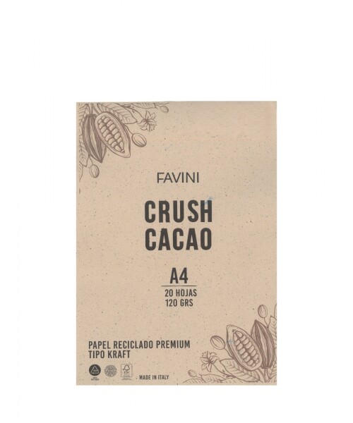 Cacao a4/20 - bloc c/20 h. Papel favini crush a4 120grs., cacao Cacao a4/20 - bloc c/20 h. Papel favini crush a4 120grs., cacao
