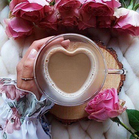Taza De Vidrio Doble Pared Corazón 200ML Taza De Vidrio Doble Pared Corazón 200ML