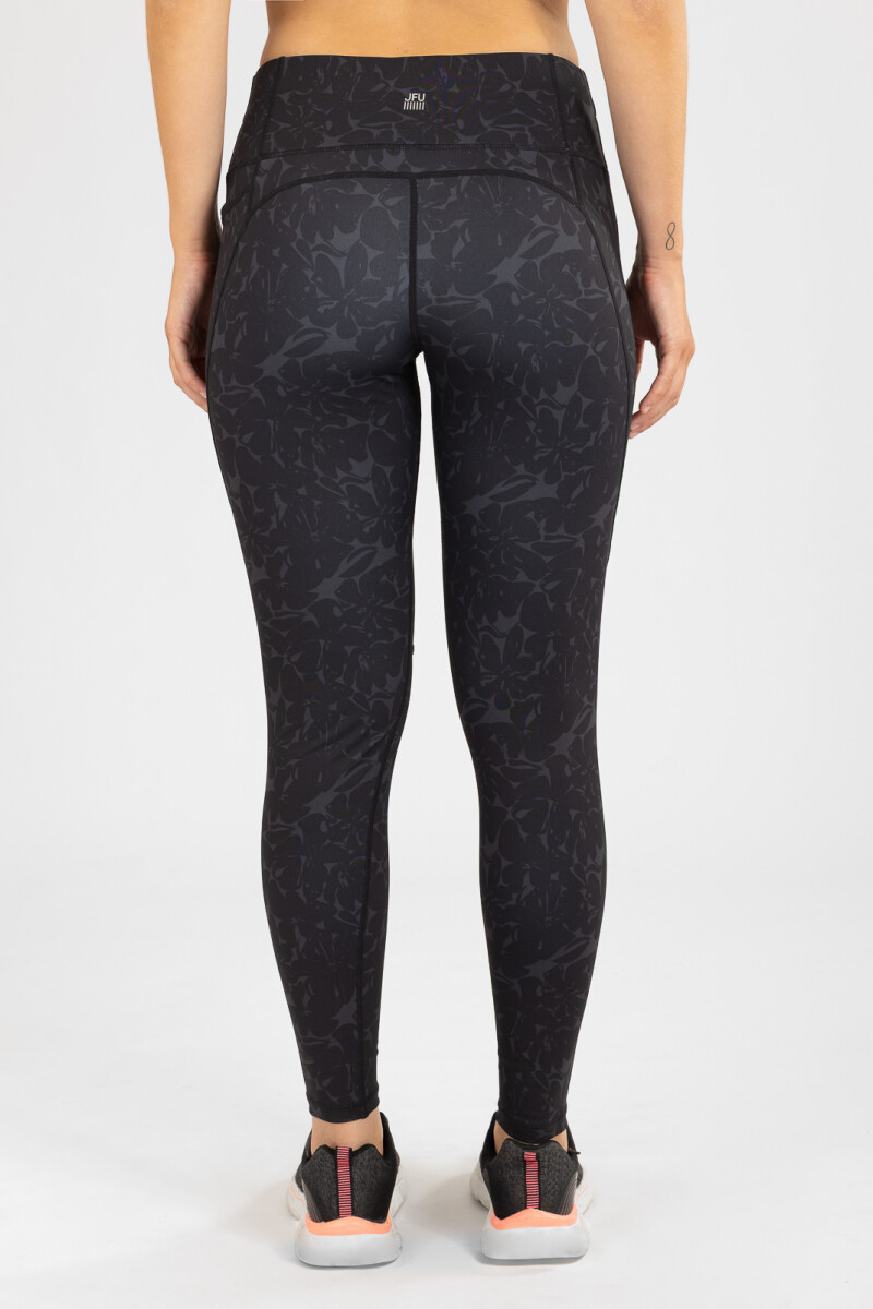 Calza black floral Negro