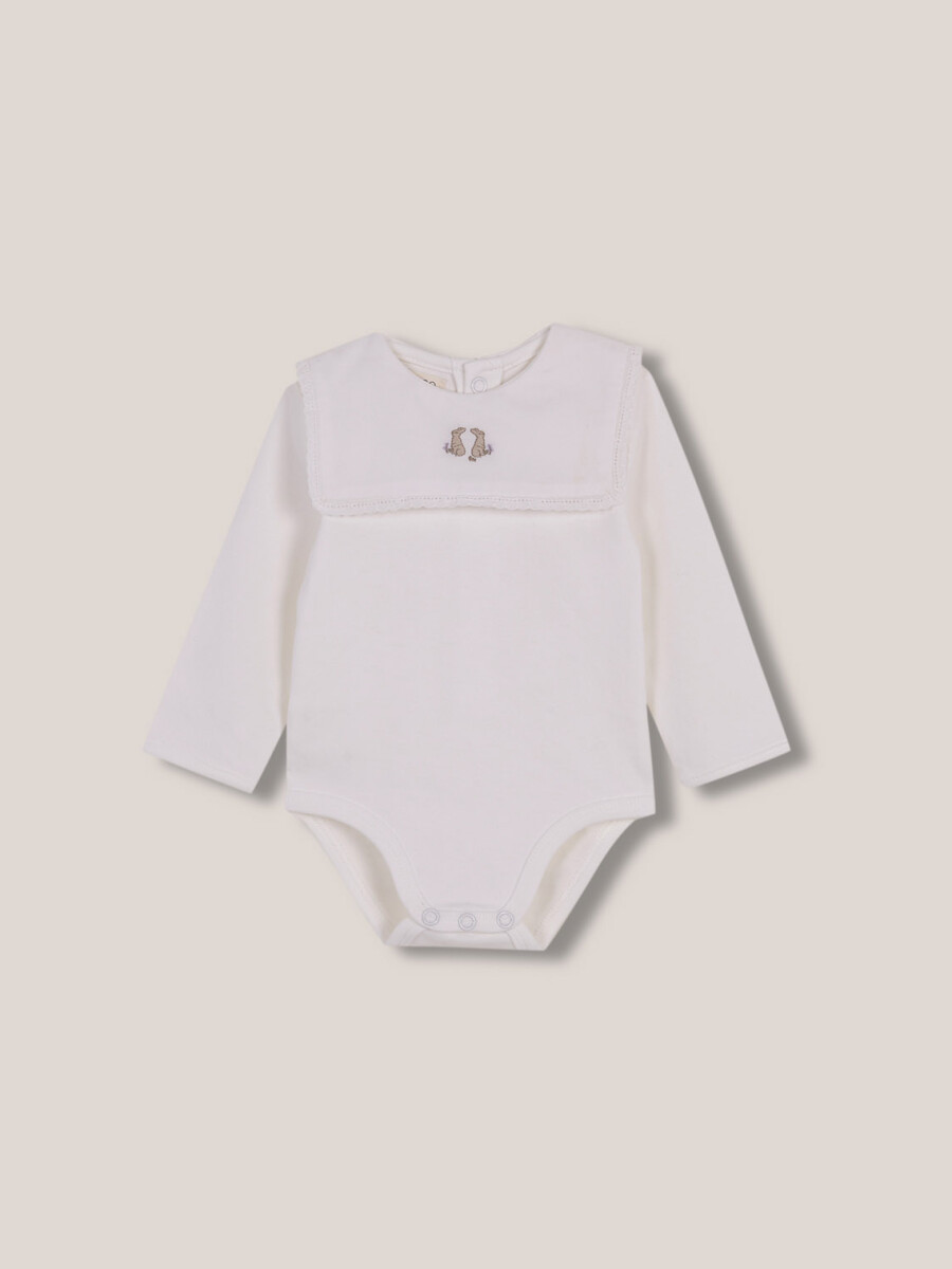 Body Cuello Bordado Blanco Roto