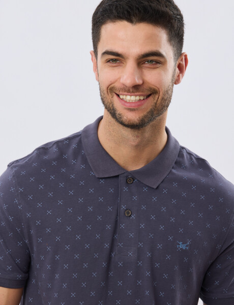 REMERA POLO ESTAMPADA JERSEY Azul