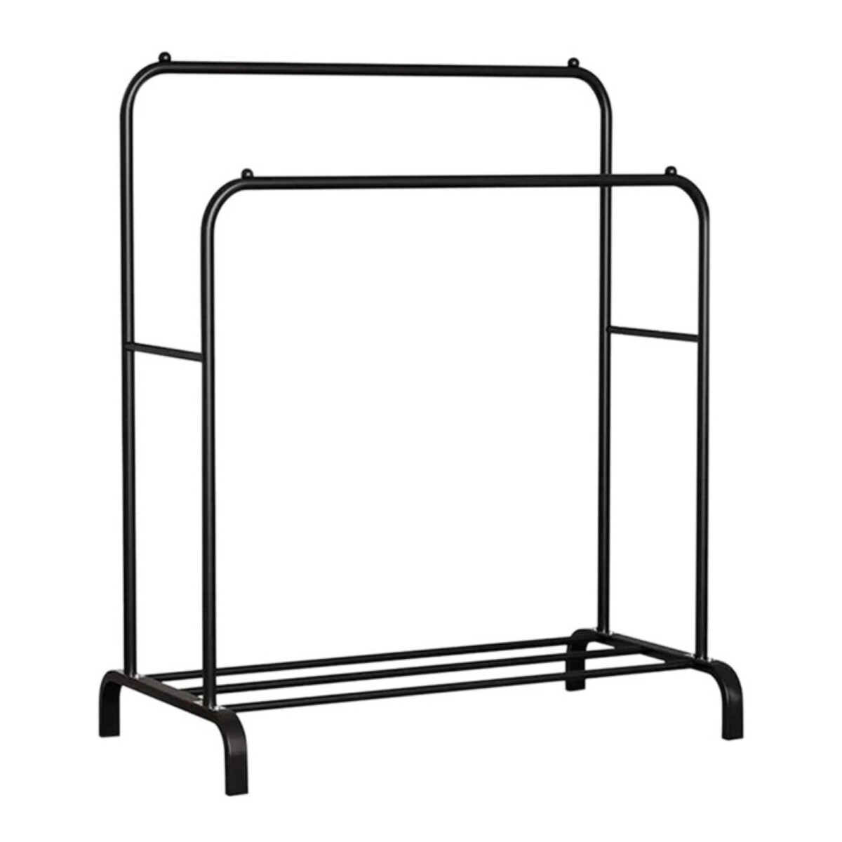 Perchero Para Ropa de Metal Doble Práctico y Resistente - Negro 