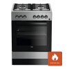 Cocina Beko FSE62110DX color acero inoxidable con puerta con visor 220V Cocina Beko Fse62110dx Color Acero Inoxidable Con Puerta Con Visor 220v