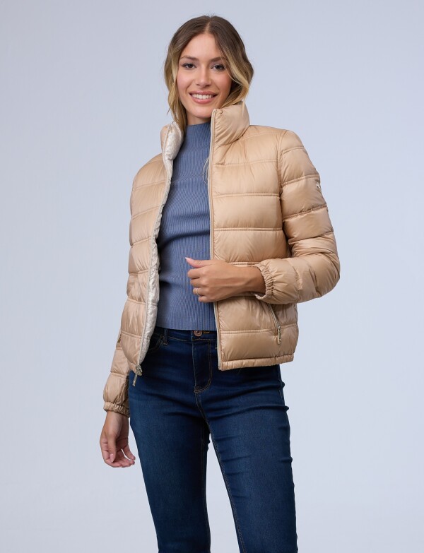 Campera Plumas Reversible BEIGE