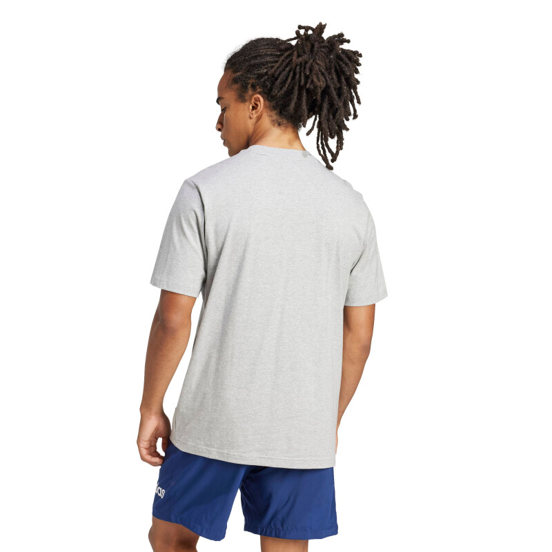 Remera de Hombre Adidas Essentials Linear Gris - Negro