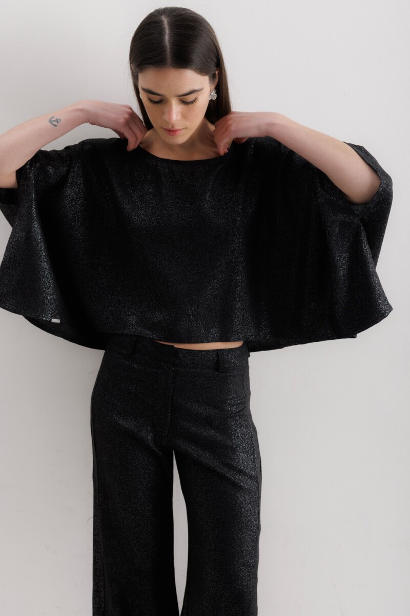 Blusa Beach Negro Lurex