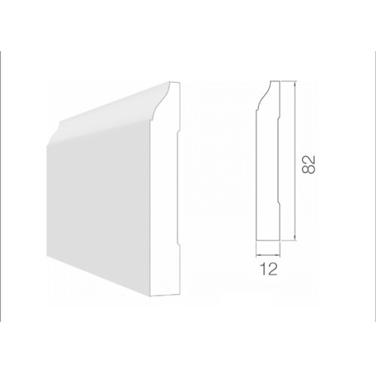 Zocalo Madera MDF 623 - 3.60M X 8Cm X 1.2Cm - ZOCALO MDF 623 (0020) - 3.60m X 8cm X 1.2cm - 1325180 