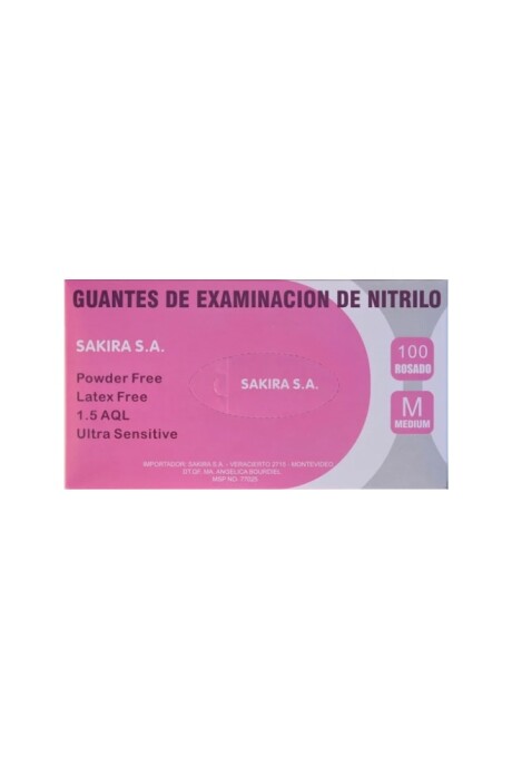 Guantes de Nitrilo Sakira Caja x 100 unidades Rosado