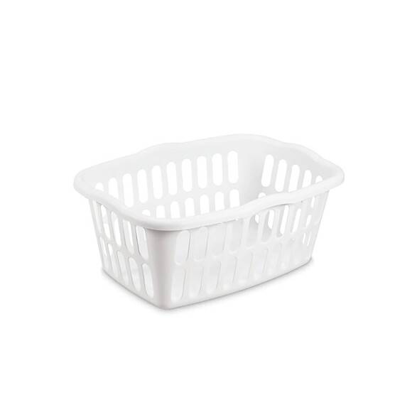 Cesta plástica blanca / verde agua para ropa TV0216