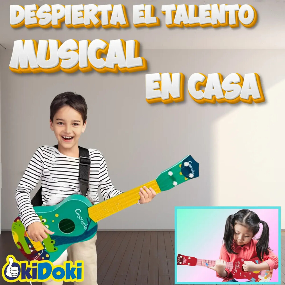 Ukelele Infantil Estampado Con Pua ROSA