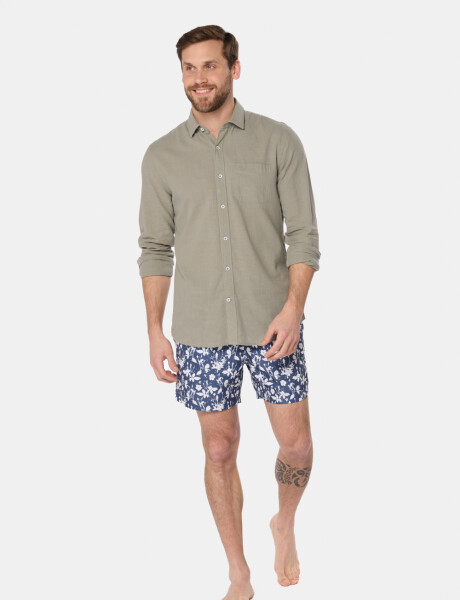 SHORT DE BAÑO ESTAMPADO Azul