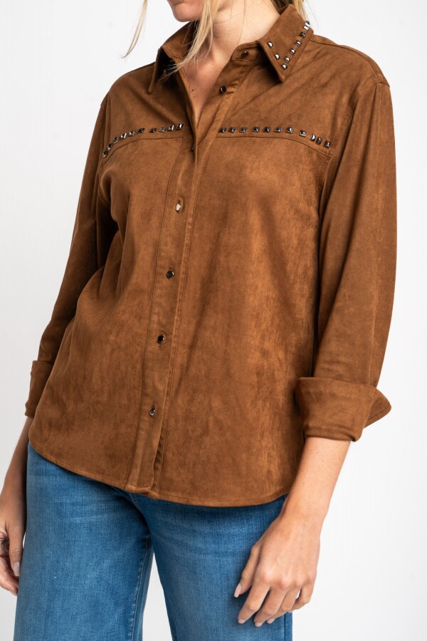 Camisa Gamuza Vegana Camel