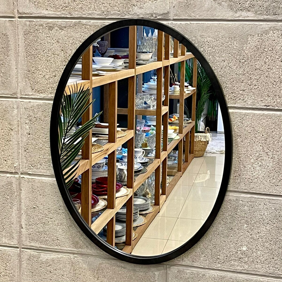 Espejo De Pared Decorativo Ovalado Marco Plástico 46cm x 62cm 