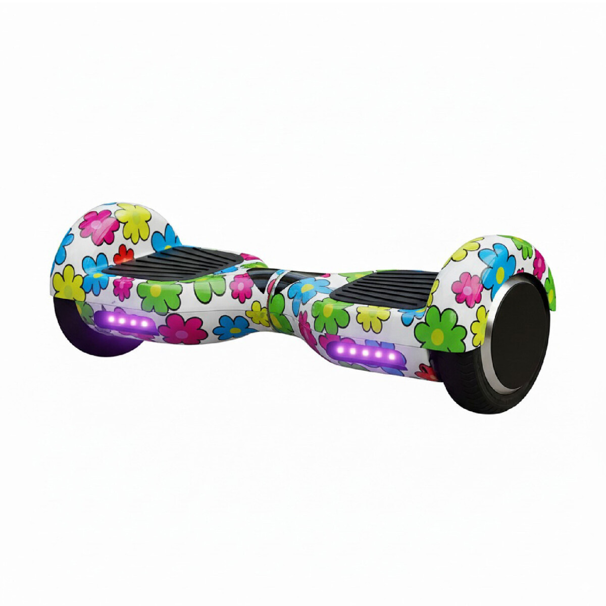 Skate Electrico Hoverboard Gogreen Musica Bt Luces Patineta - Diseño Flores 