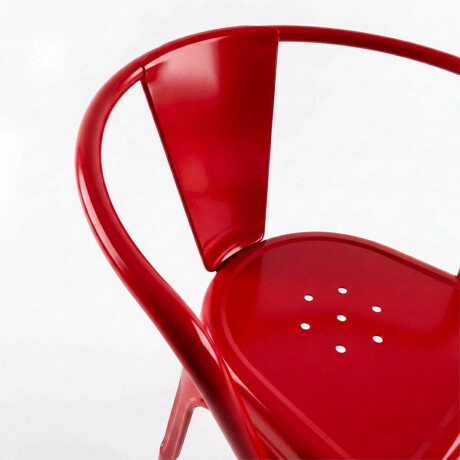 Silla Tolix Fade To Black Metálica Reposabrazo Rojo