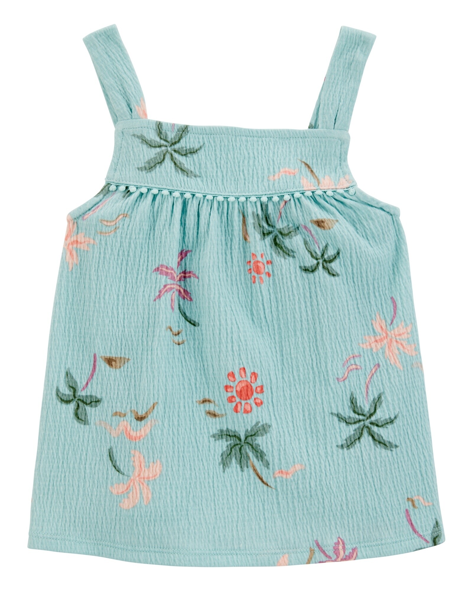 Musculosa de jersey arrugado, diseño palmeras Sin color