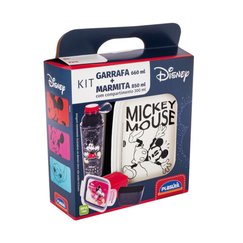 Set x 2 Pote 850 ml y Botella 660 ml Mickey BLANCO