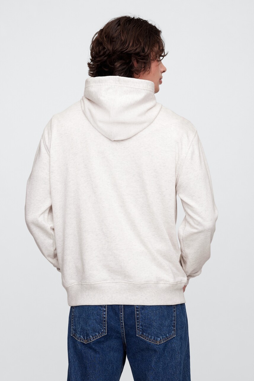 Buzo Canguro Logo Gap Sin Felpa Hombre Pale Grey Heather Bc01