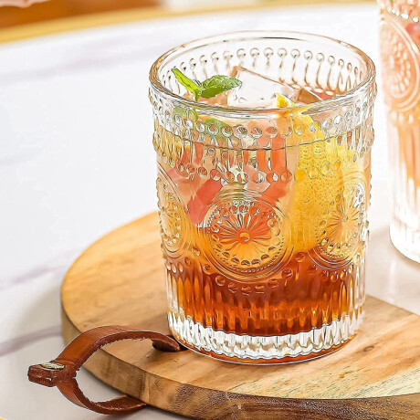 Vaso de vidrio texturado Sc