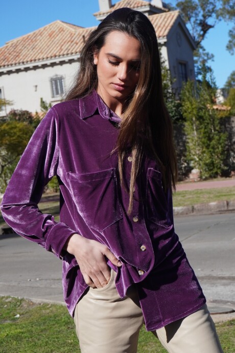 Velvet Shirt con Puño Morado