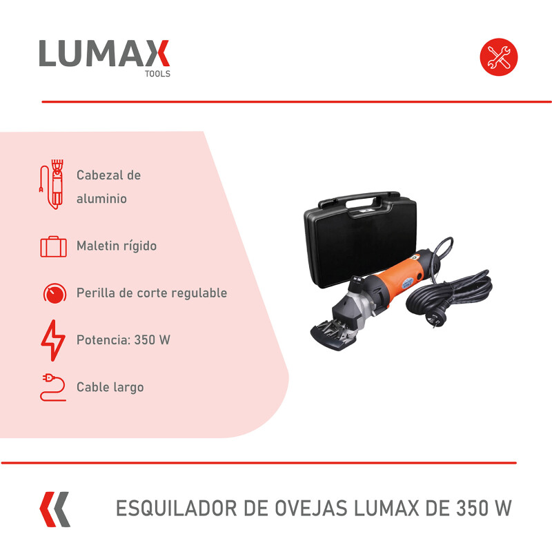 Esquilador de ovejas Lumax 350 W con cabezal profesional de aluminio resistente Esquilador de ovejas Lumax 350 W con cabezal profesional de aluminio resistente